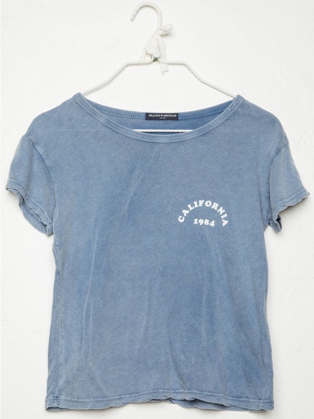 Brandy Melville Dusty Blue California 1984 Short Sleeve Tee